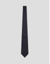 Corbata seda jacquard geométrico marino/rojo | Roberto Verino