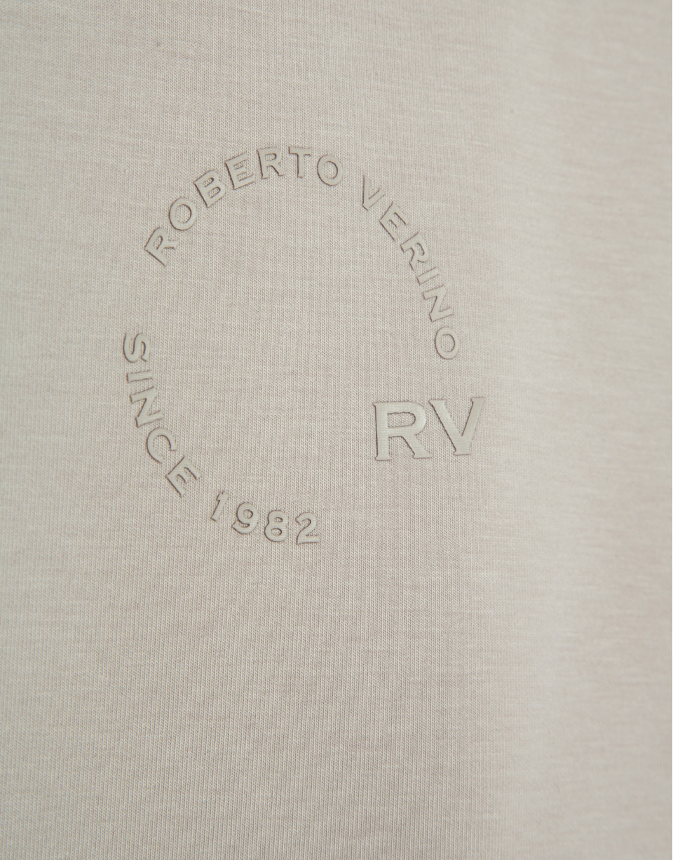 Sudadera visón logo a tono en pecho - Hombre | Roberto Verino