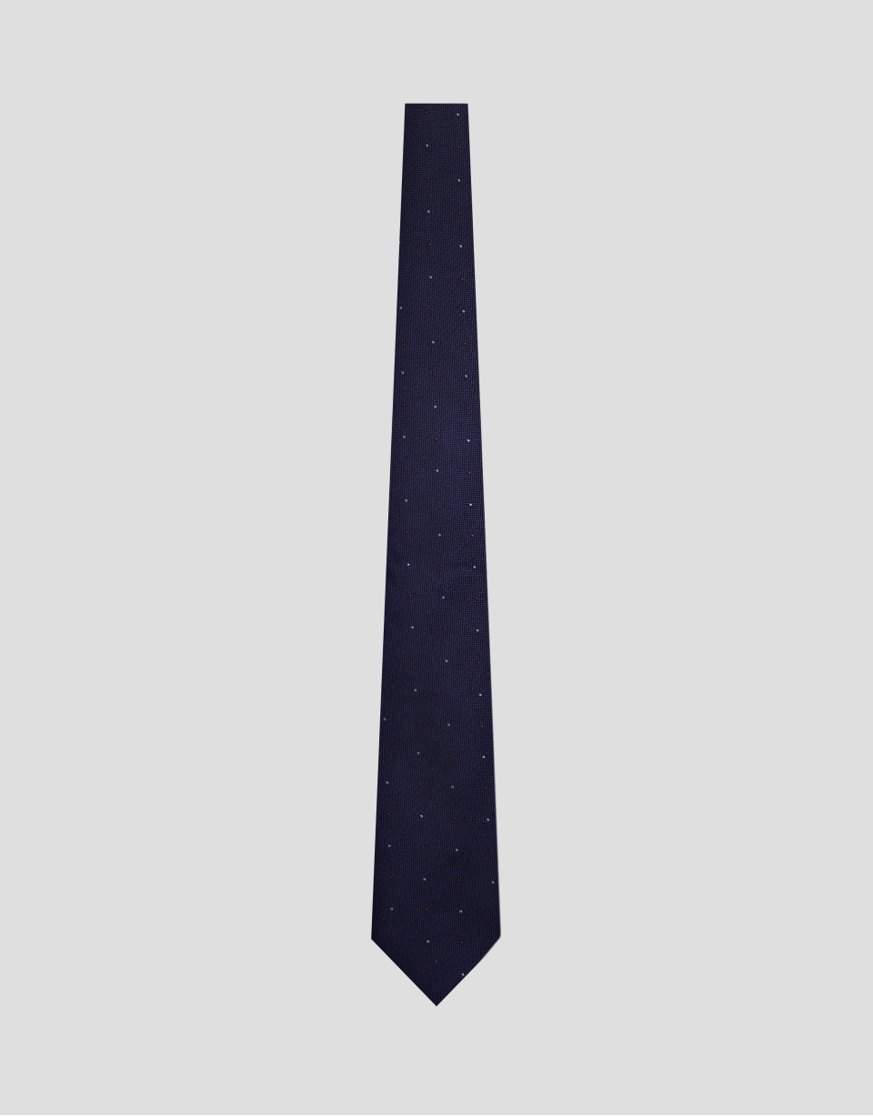 Corbata seda azul con jacquard celeste y rojo | Roberto Verino