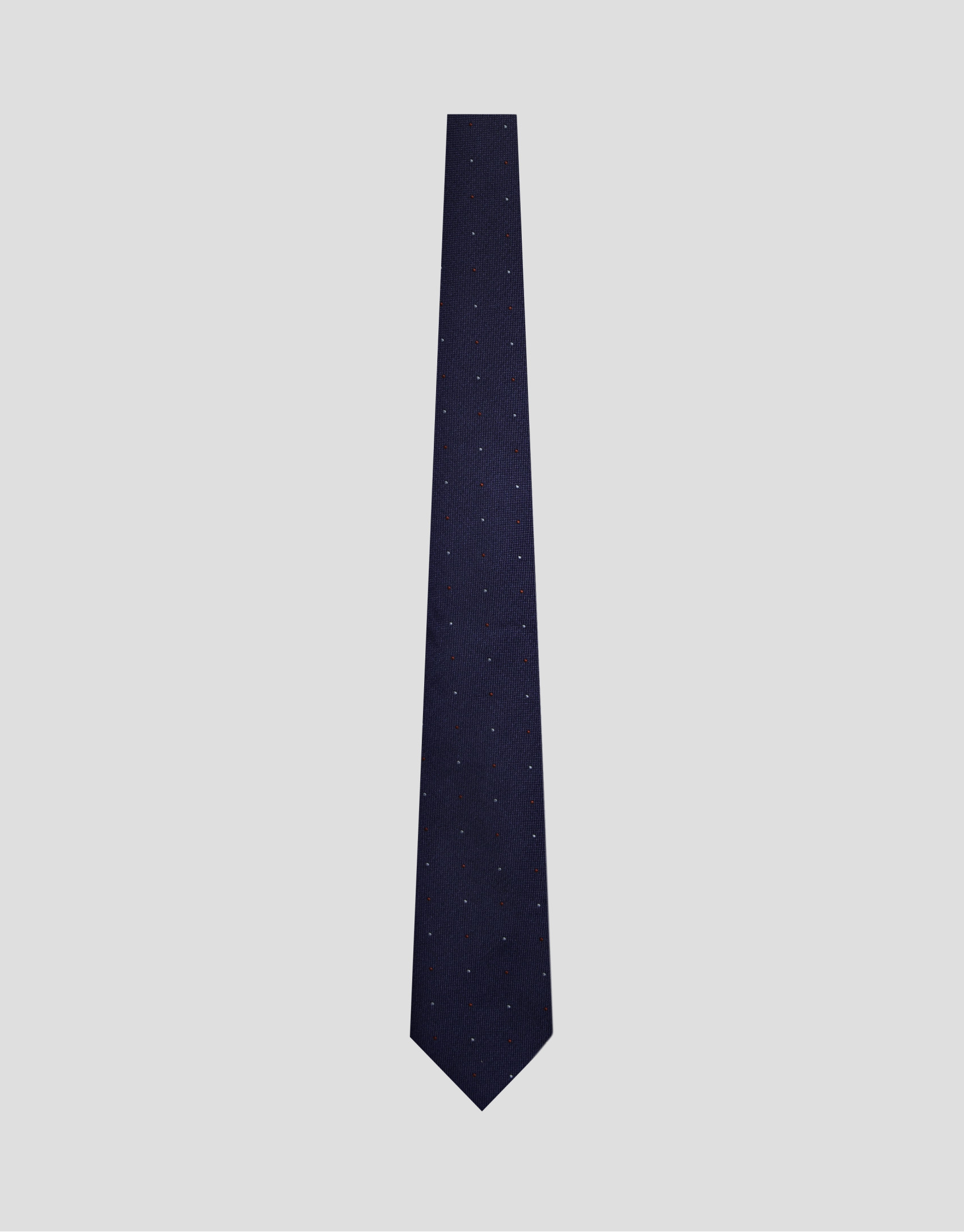 Blue silk tie with light blue and red jacquard | Roberto Verino
