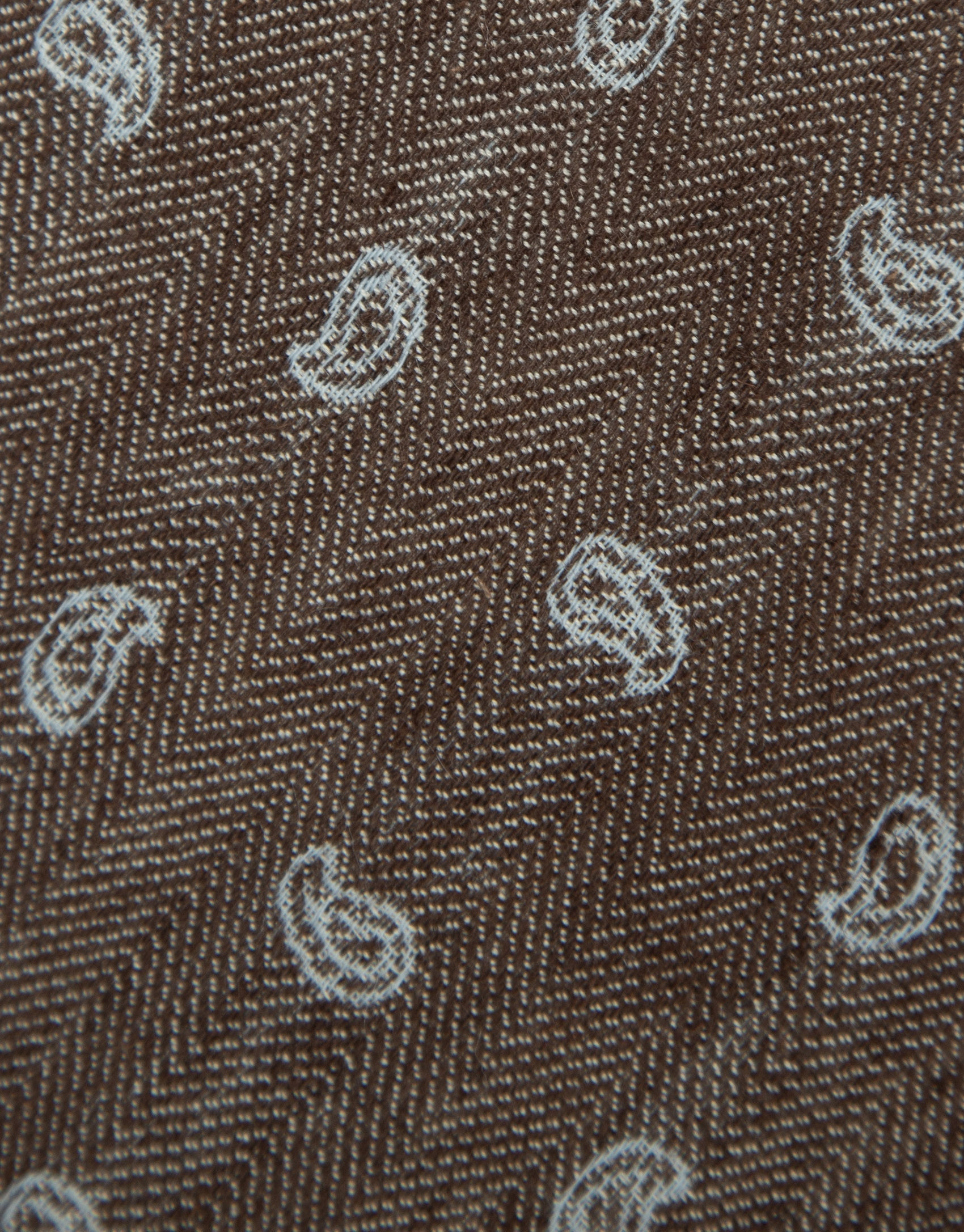 Herringbone silk/linen tie with brown ... | Roberto Verino