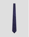 Blue silk tie with red and light blue ... | Roberto Verino