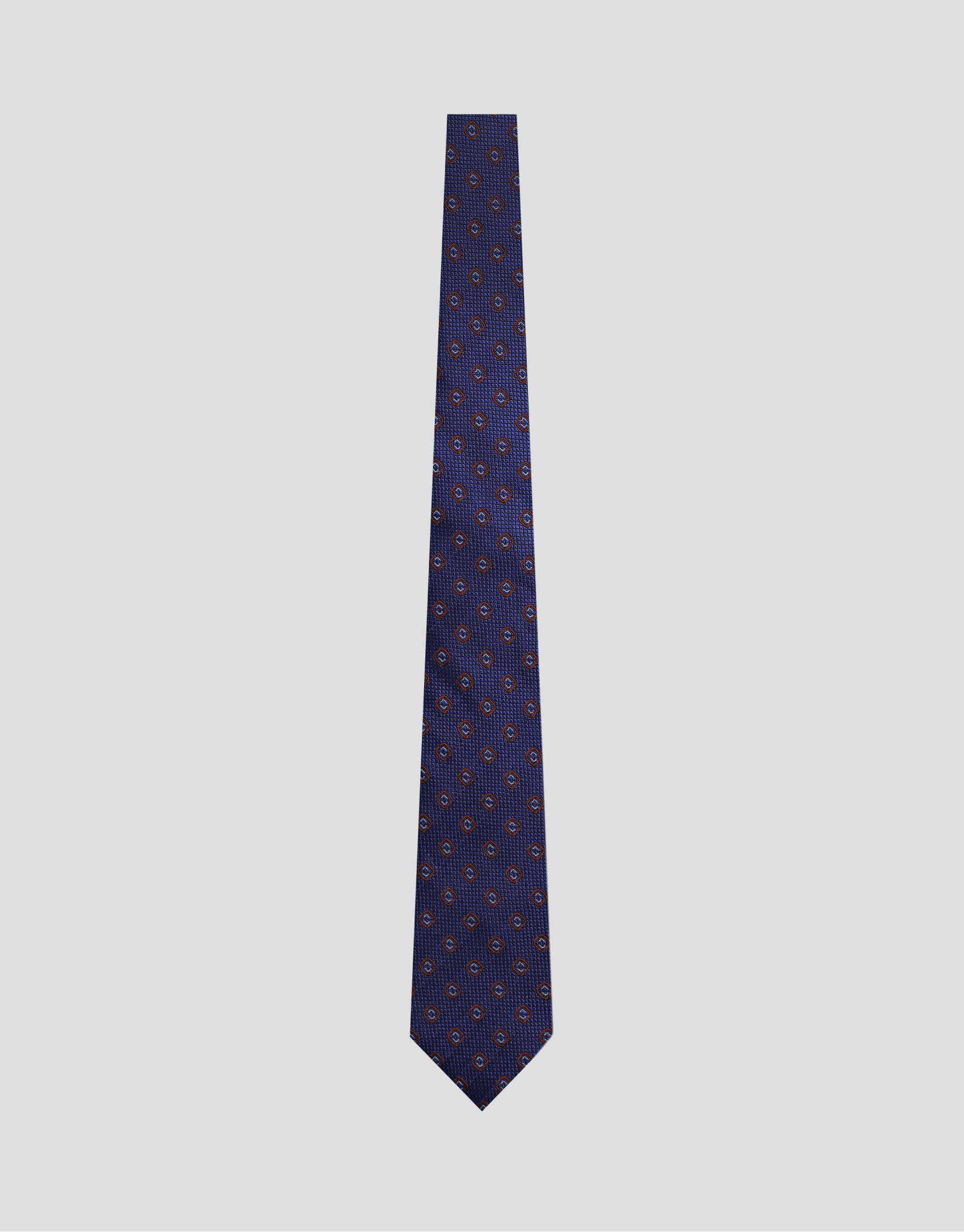 Corbata seda azul con jacquard geométrico ... | Roberto Verino