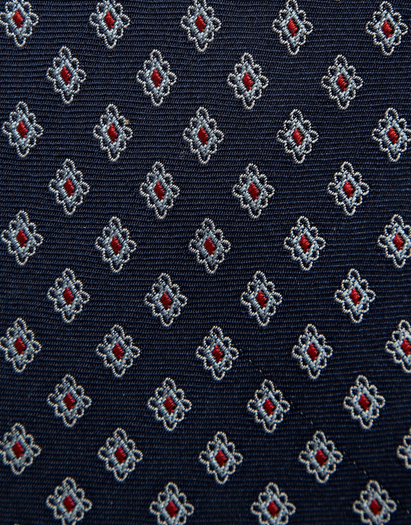 Corbata seda jacquard geométrico marino/rojo | Roberto Verino