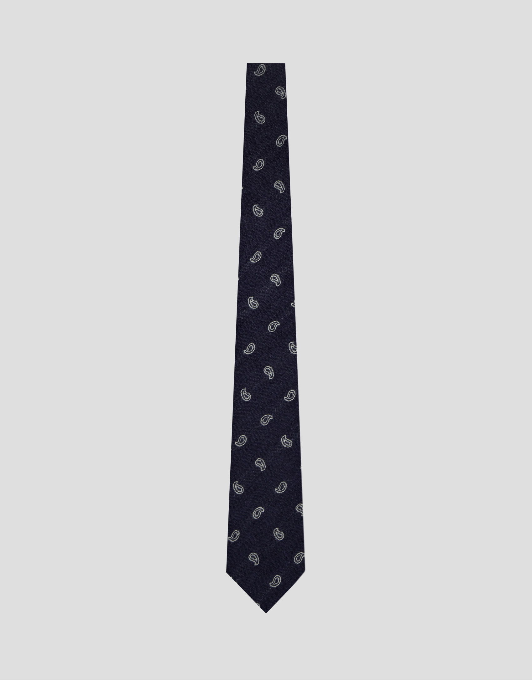 Corbata de seda/lino espiga con jacquard ... | Roberto Verino