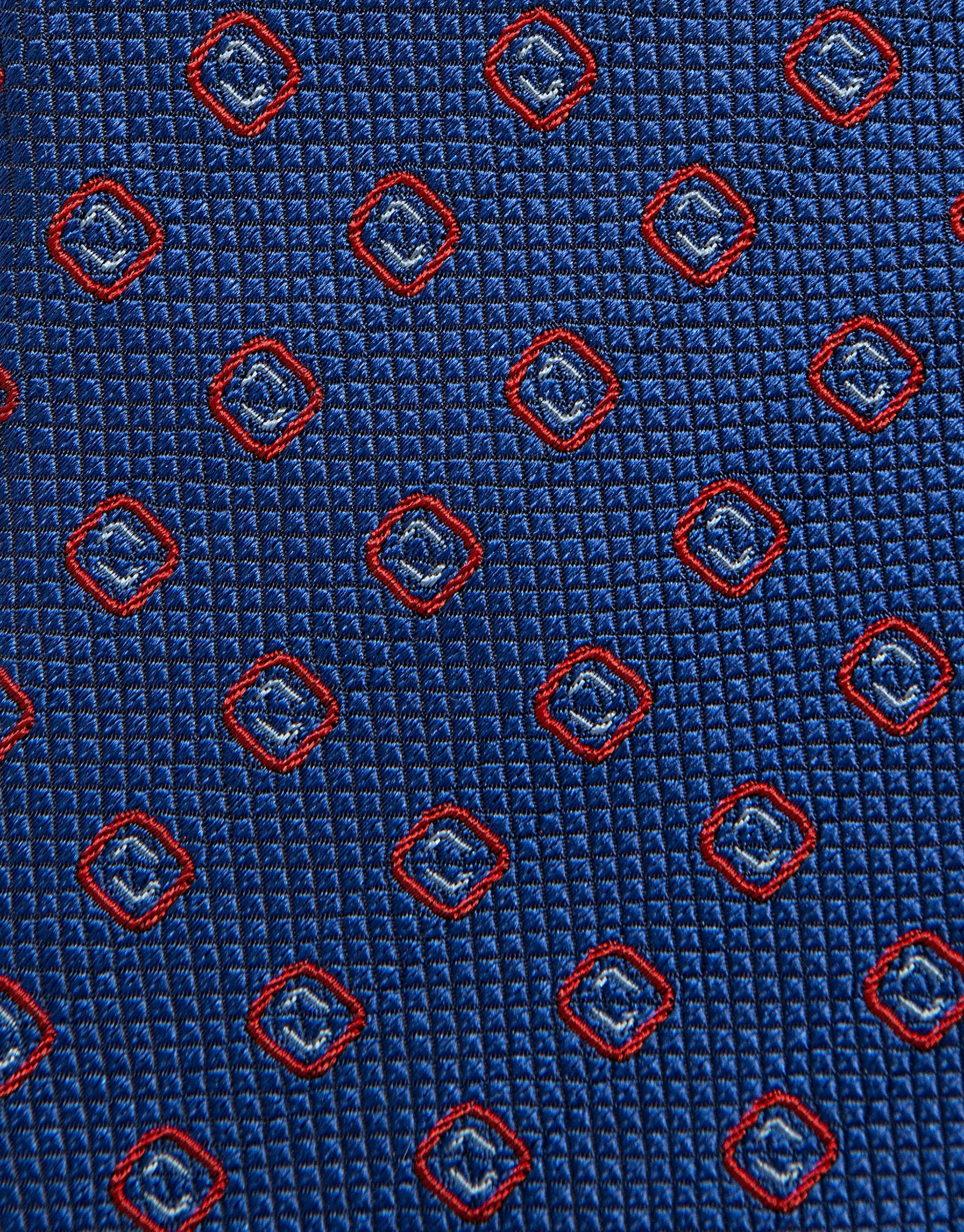 Corbata seda azul con jacquard geométrico ... | Roberto Verino