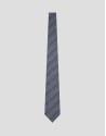 Corbata de seda/lino rayas tonos azules | Roberto Verino