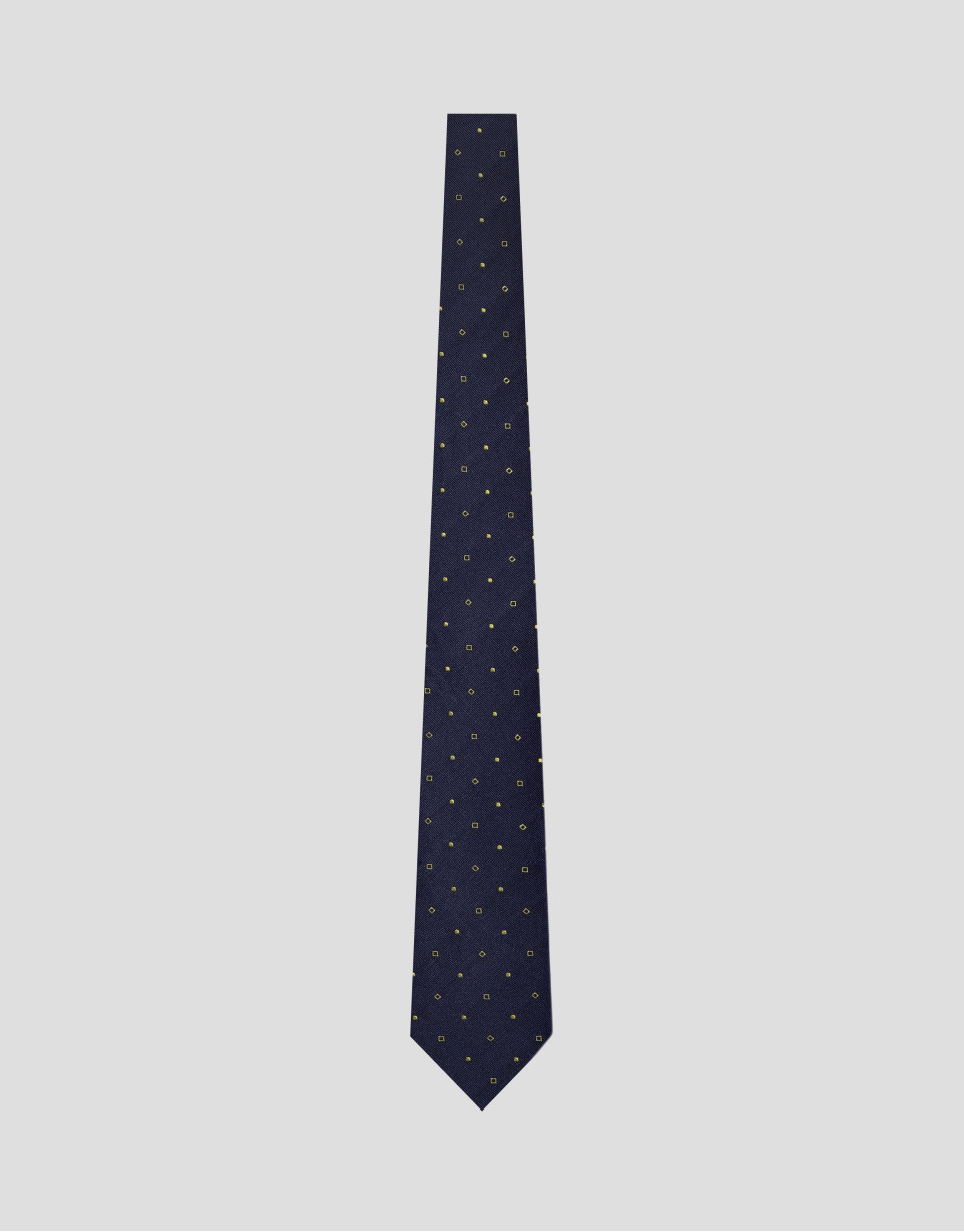 Corbata seda azul con jacquard geométrico ... | Roberto Verino