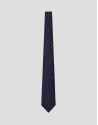 Blue silk tie with yellow geometric jacquard | Roberto Verino
