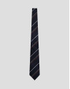 Corbata seda marino rayas blanco y rojo | Roberto Verino