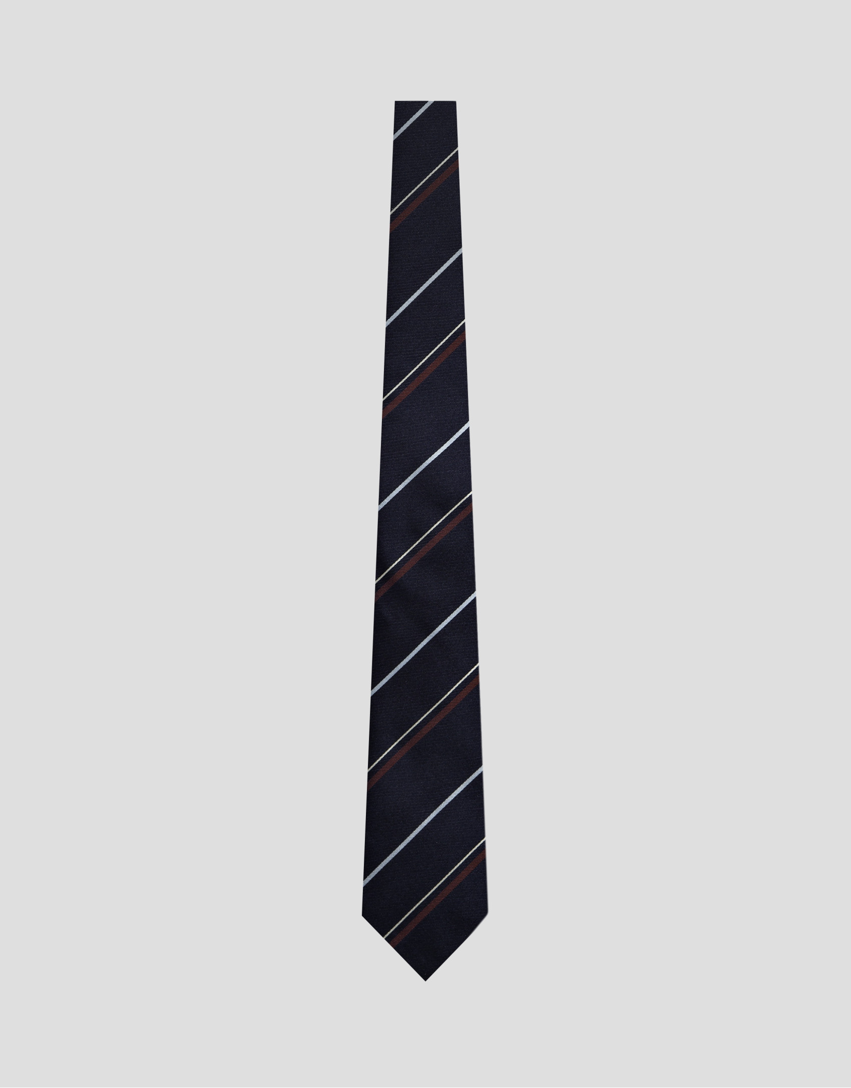 Corbata seda marino rayas blanco y rojo | Roberto Verino