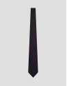 Navy silk tie with red geometric jacquard ... | Roberto Verino
