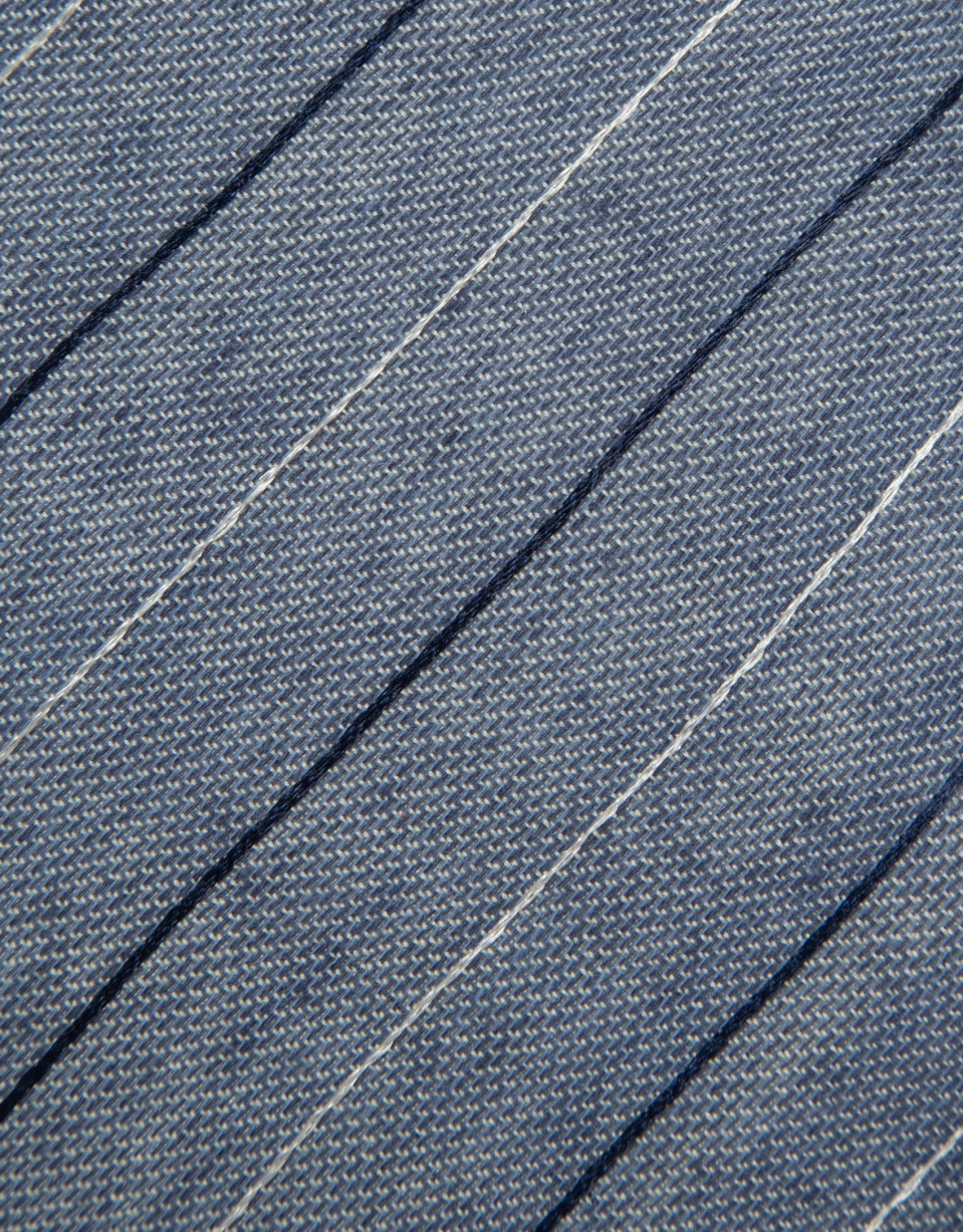 Corbata de seda/lino rayas tonos azules | Roberto Verino