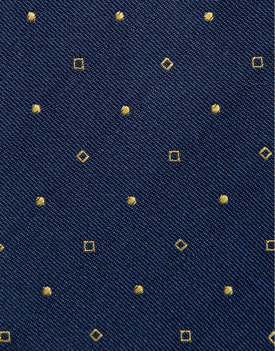 Corbata seda azul con jacquard geométrico ... | Roberto Verino