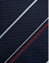 Corbata seda marino rayas blanco y rojo | Roberto Verino
