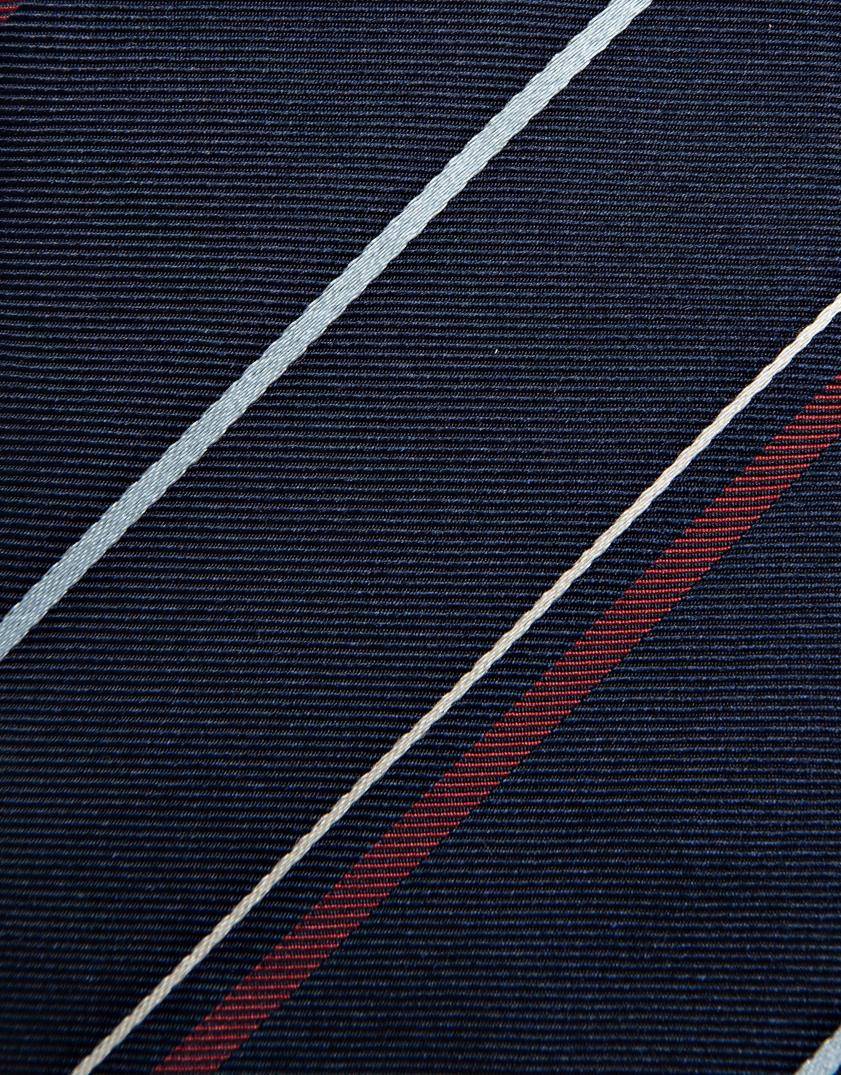 Navy silk tie with white and red stripes - Man | Roberto Verino