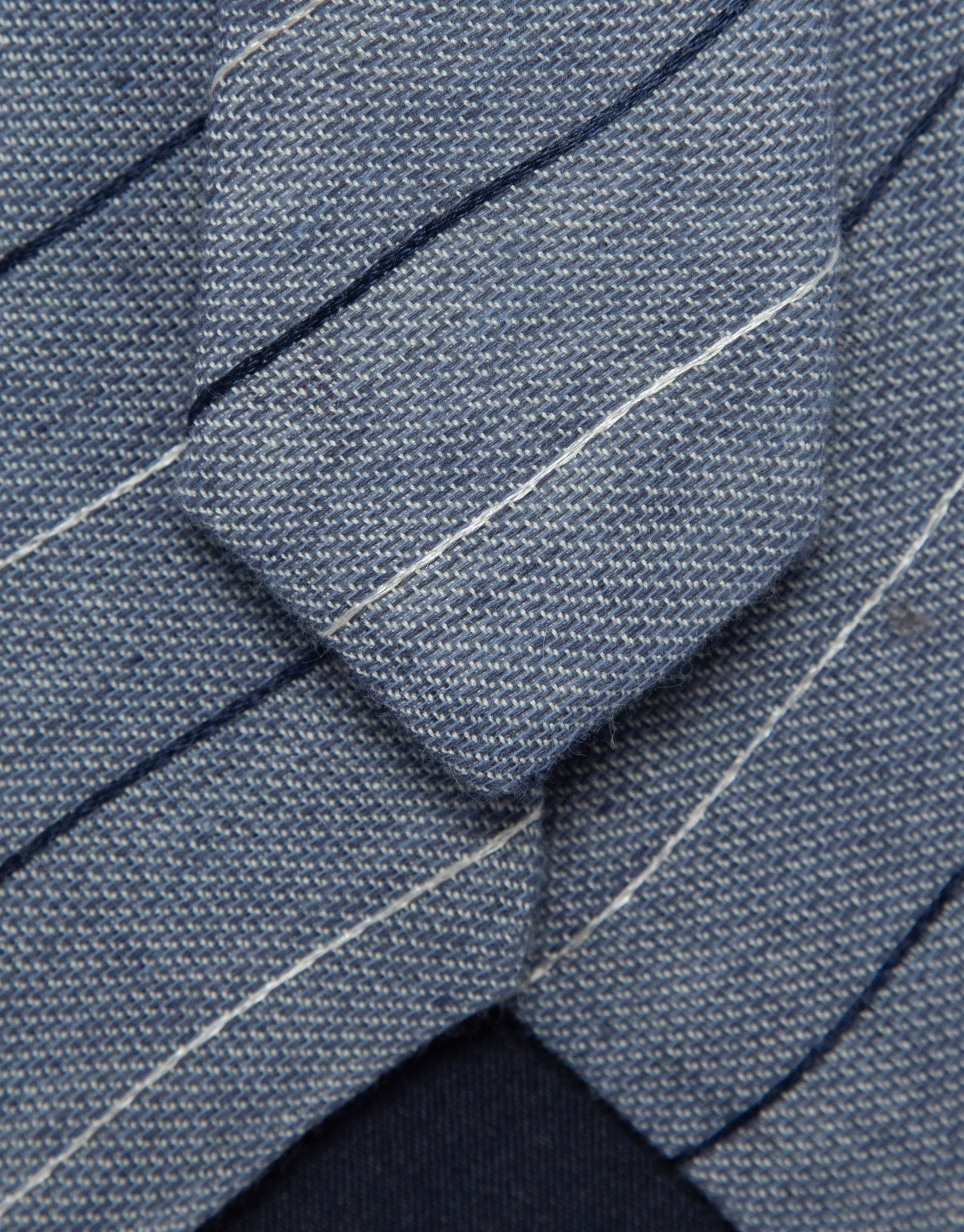 Corbata de seda/lino rayas tonos azules | Roberto Verino