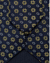 Corbata seda marino jacquard flores amarillas | Roberto Verino