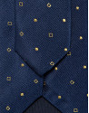 Blue silk tie with yellow geometric jacquard | Roberto Verino