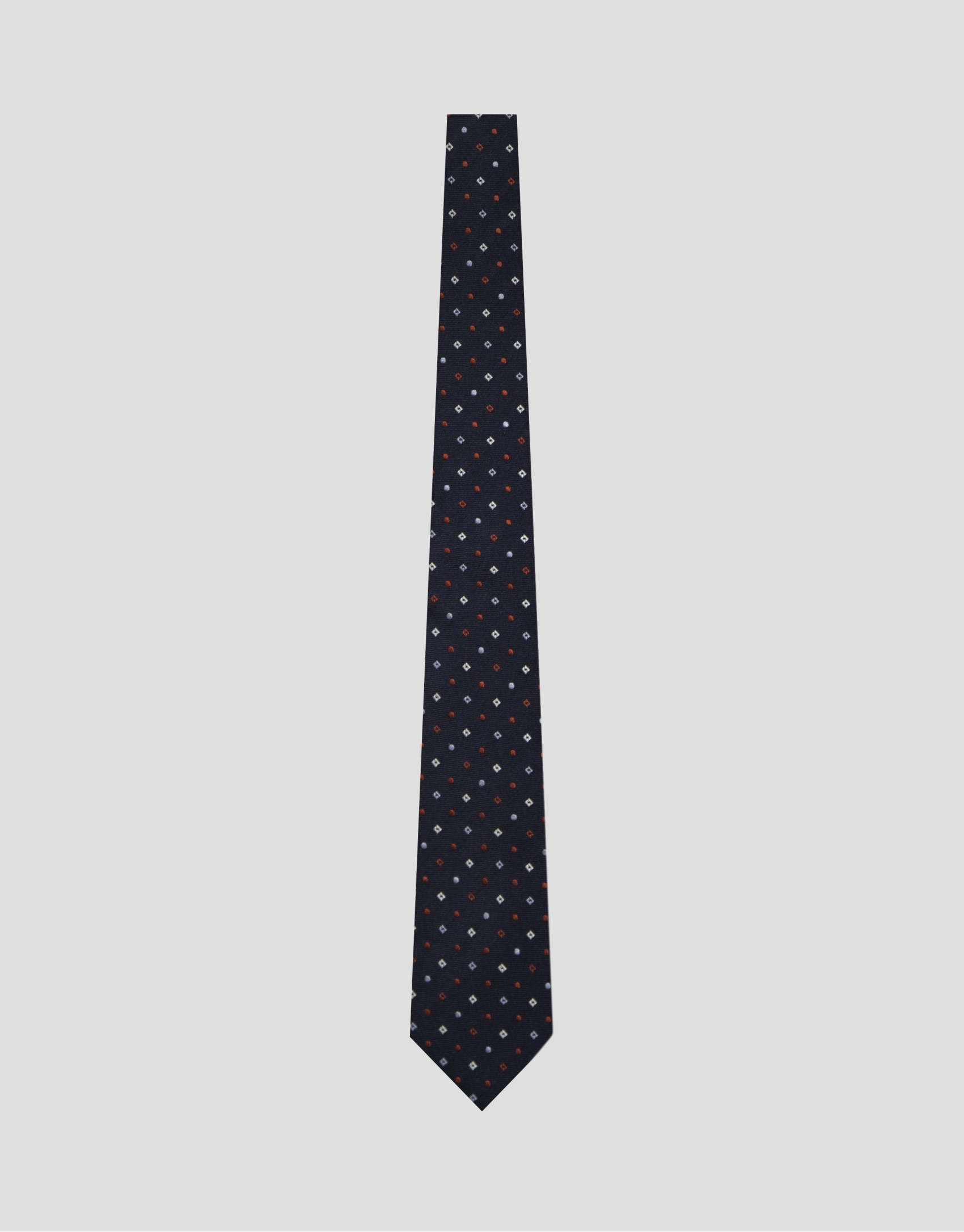 Corbata seda marino con jacquard geométrico ... | Roberto Verino