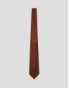 Red silk tie with navy/white geometric ... | Roberto Verino