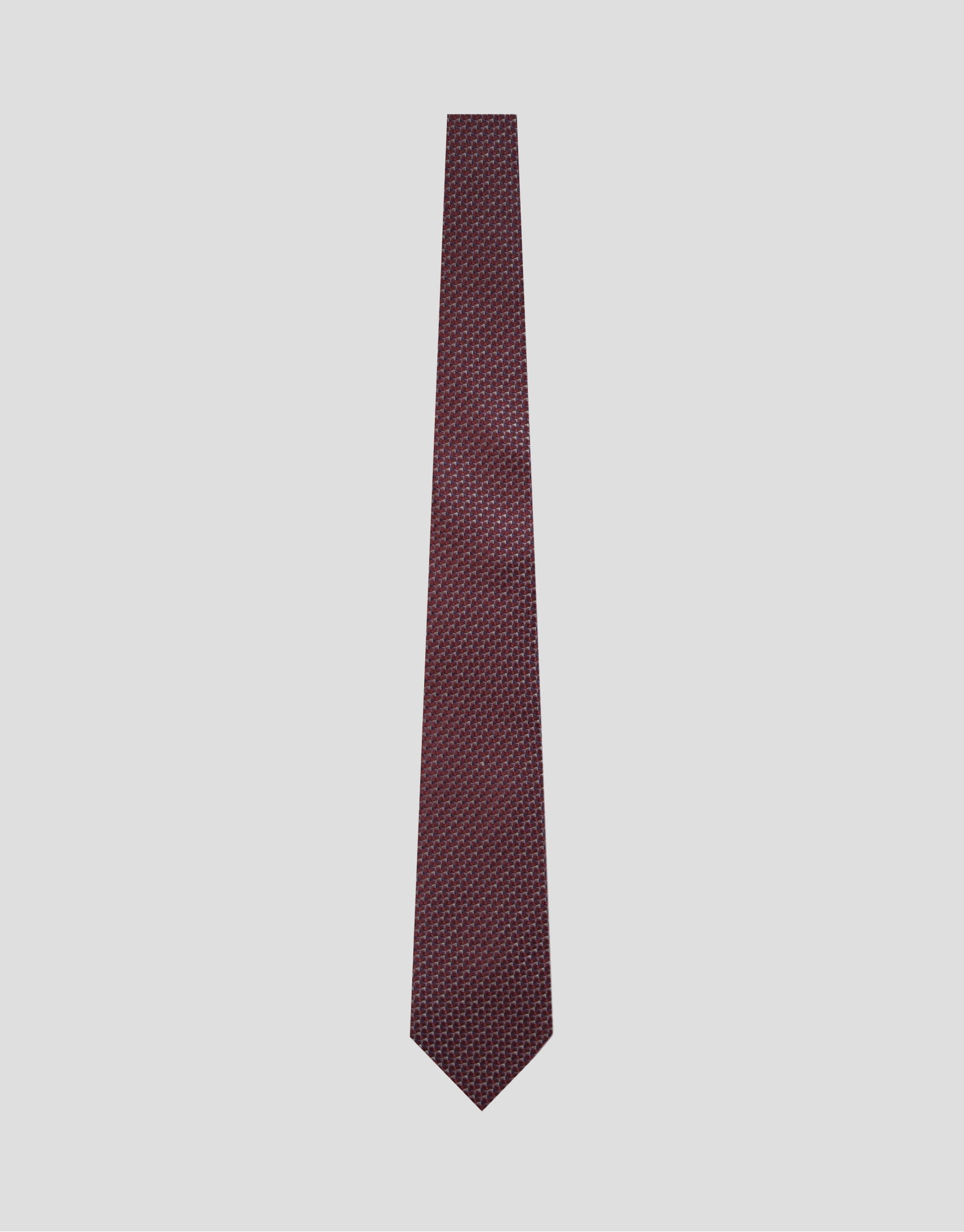 Silk tie with geometric rose jacquard pattern | Roberto Verino