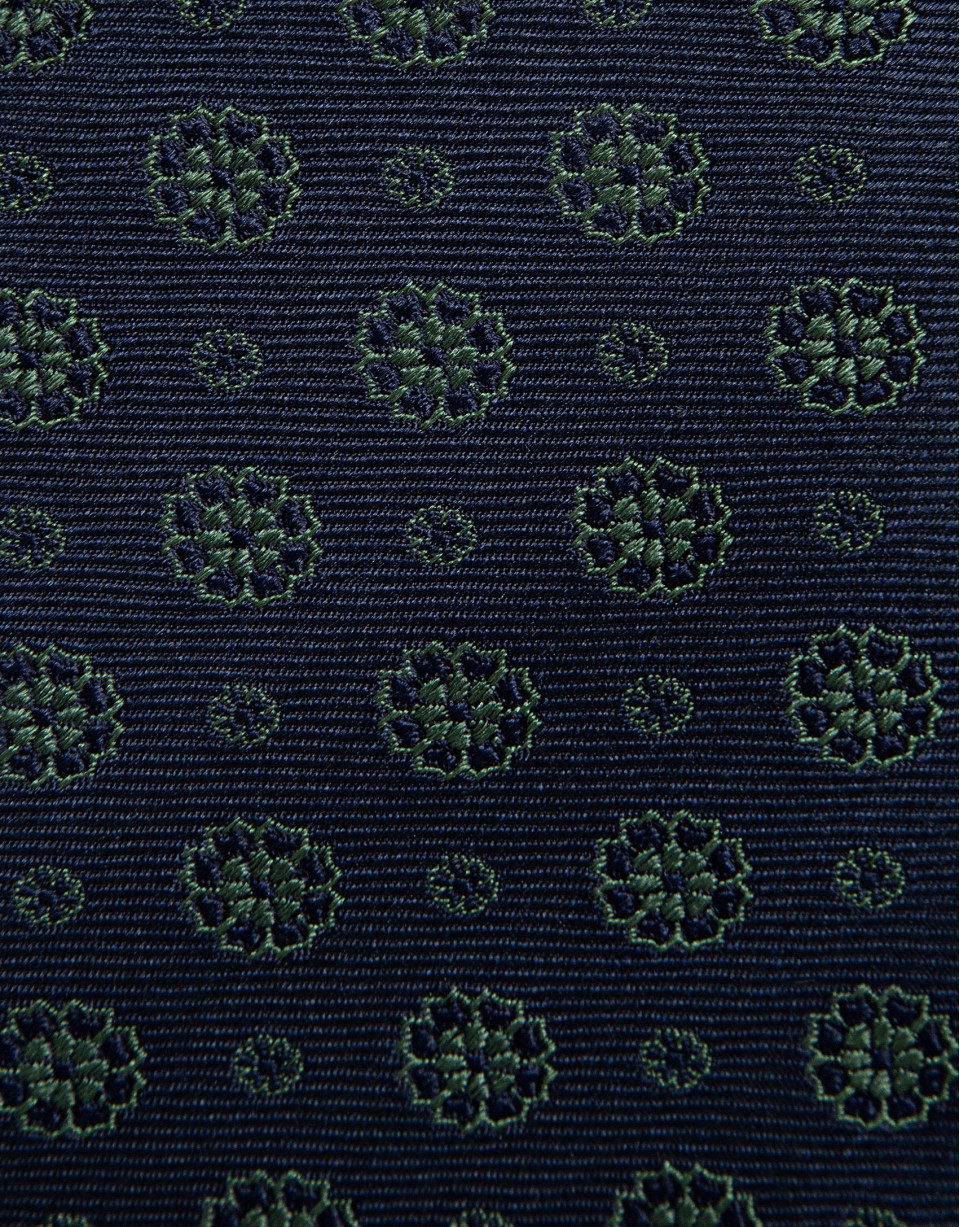Corbata seda marino con jacquard geométrico ... | Roberto Verino