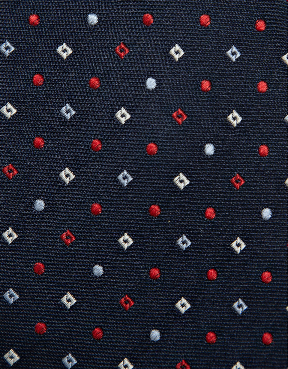 Corbata seda marino con jacquard geométrico ... | Roberto Verino