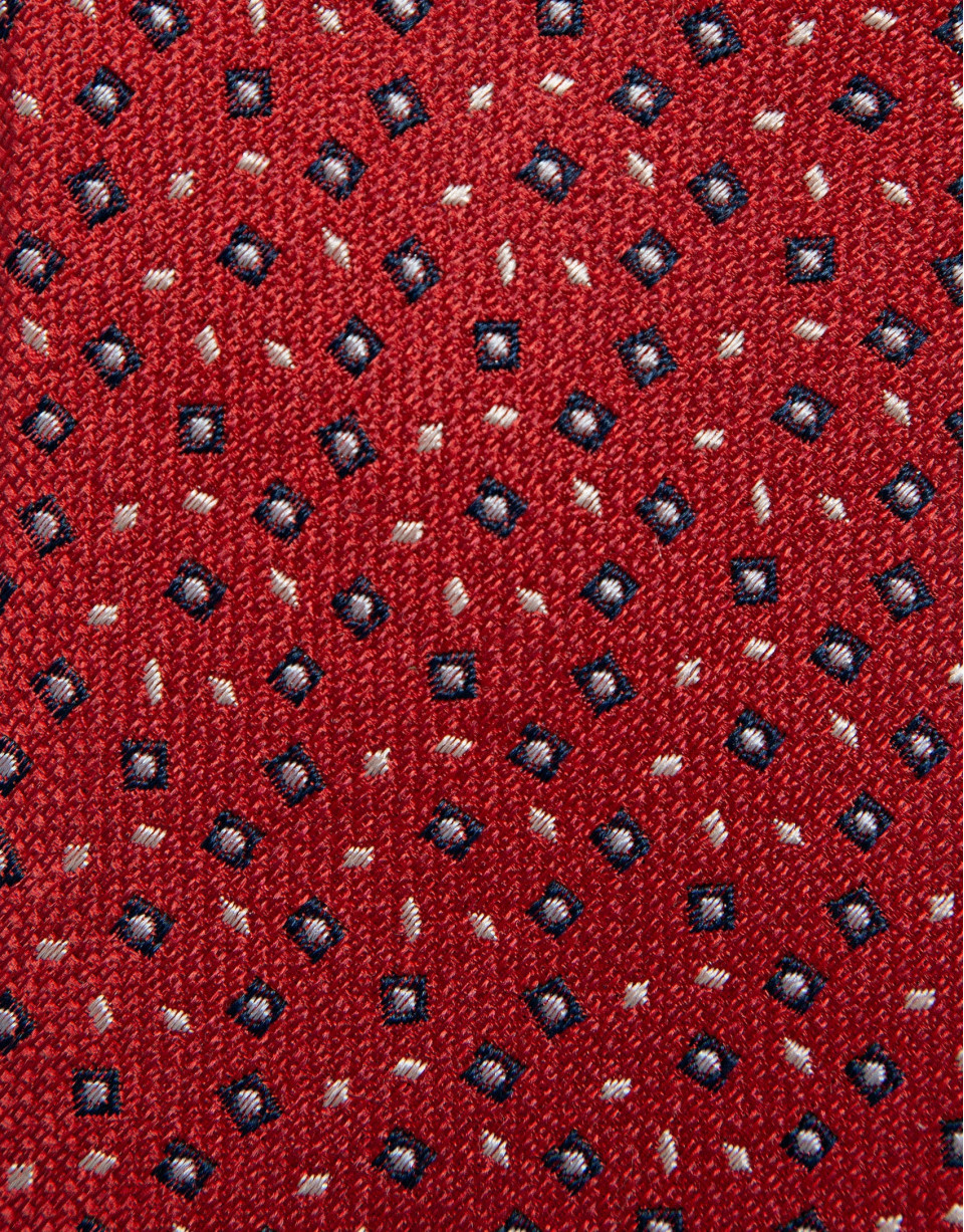 Corbera seda roja con jacquard geométrico ... | Roberto Verino