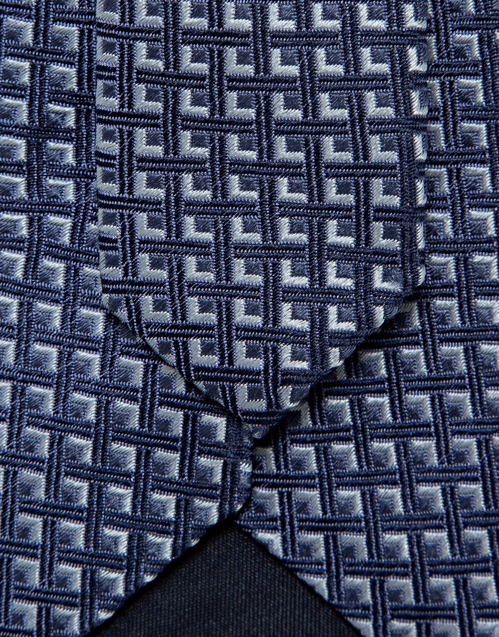 Corbata seda jacquard geométrico tonos azules | Roberto Verino