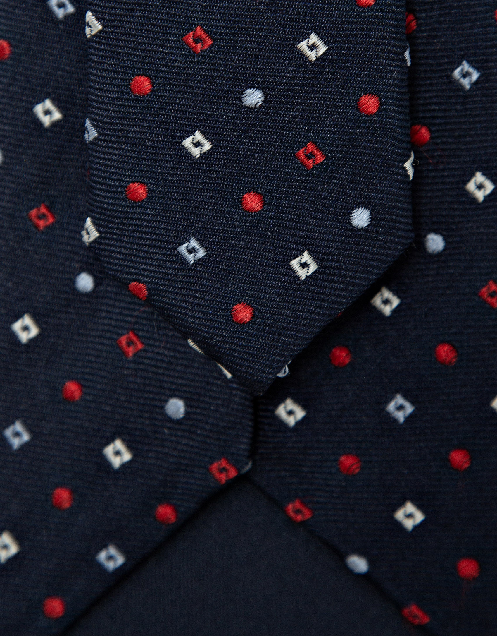 Corbata seda marino con jacquard geométrico ... | Roberto Verino