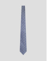 Corbata seda celeste jacquard geométrico marino | Roberto Verino