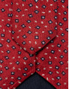Red silk tie with navy/white geometric ... | Roberto Verino