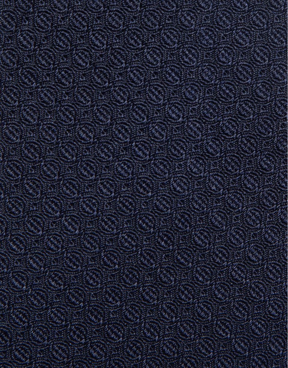 Navy silk jacquard tie - Man - SS2026 | Roberto Verino