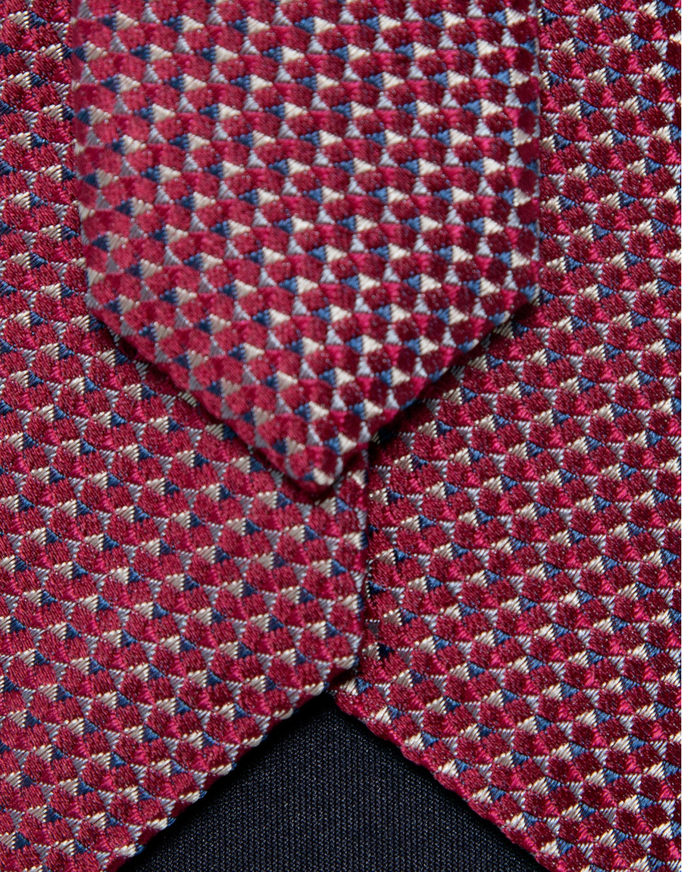 Corbata seda jacquard geométrico rosas - Hombre | Roberto Verino