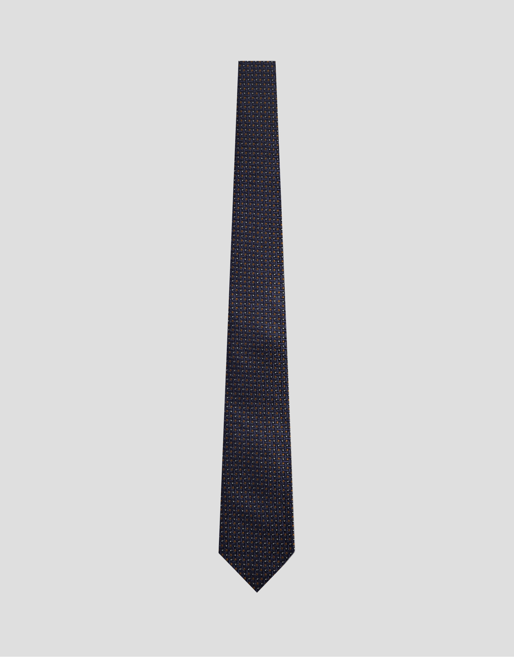 Corbata seda jacquard geométrico marino/naranja | Roberto Verino
