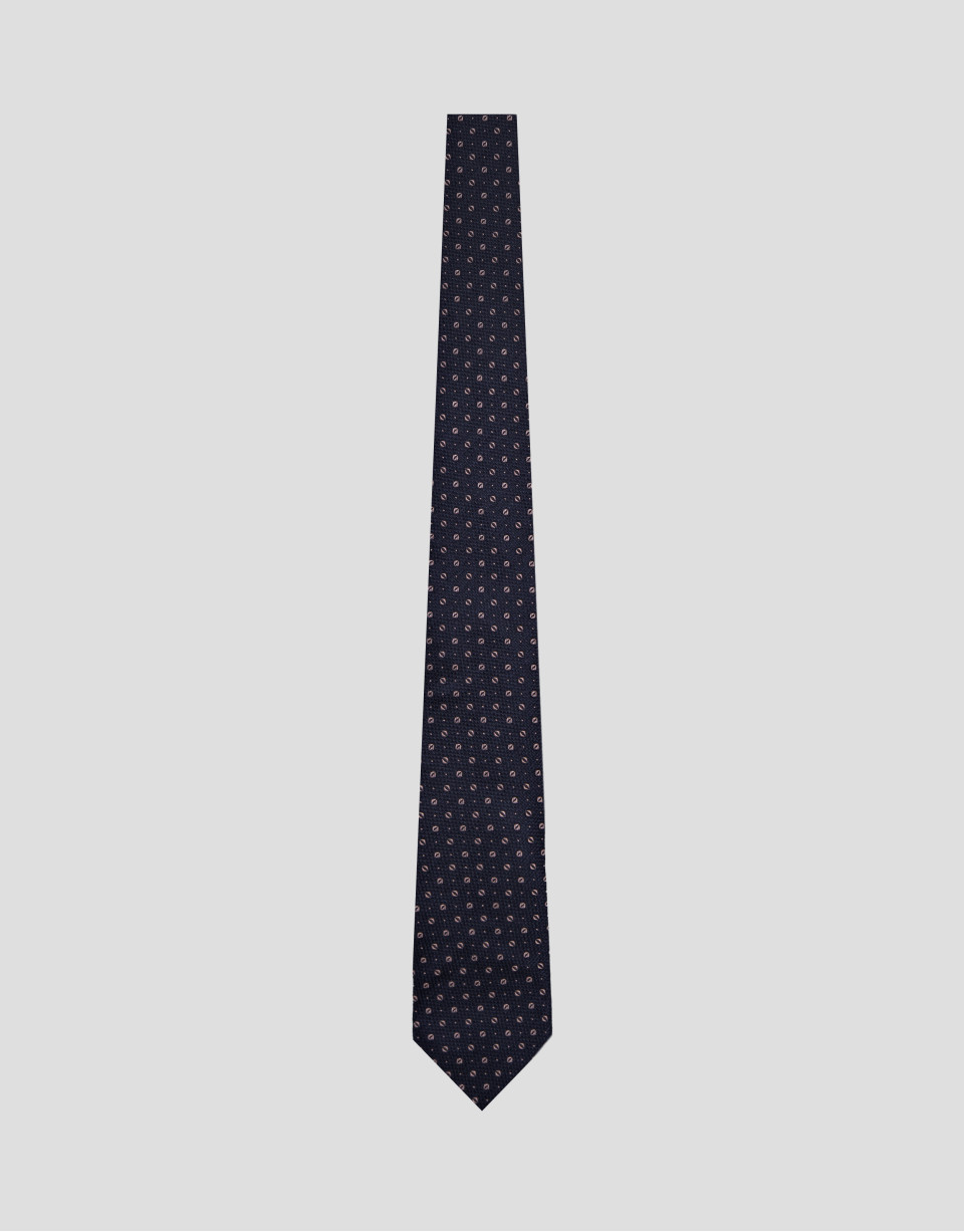 Corbata seda marino jacquard rosa - Hombre | Roberto Verino