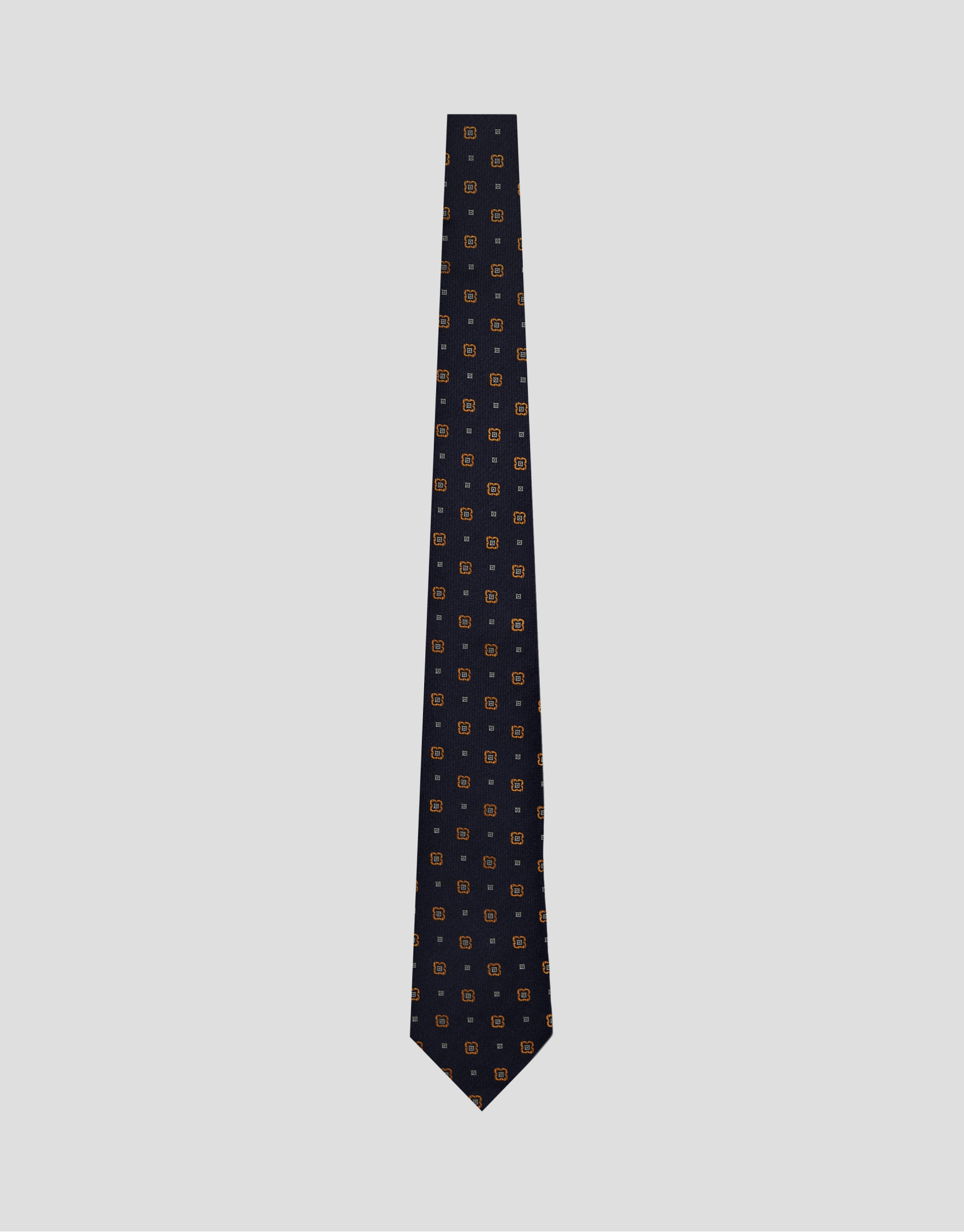 Corbata seda marino jacquard geométrico flor... | Roberto Verino