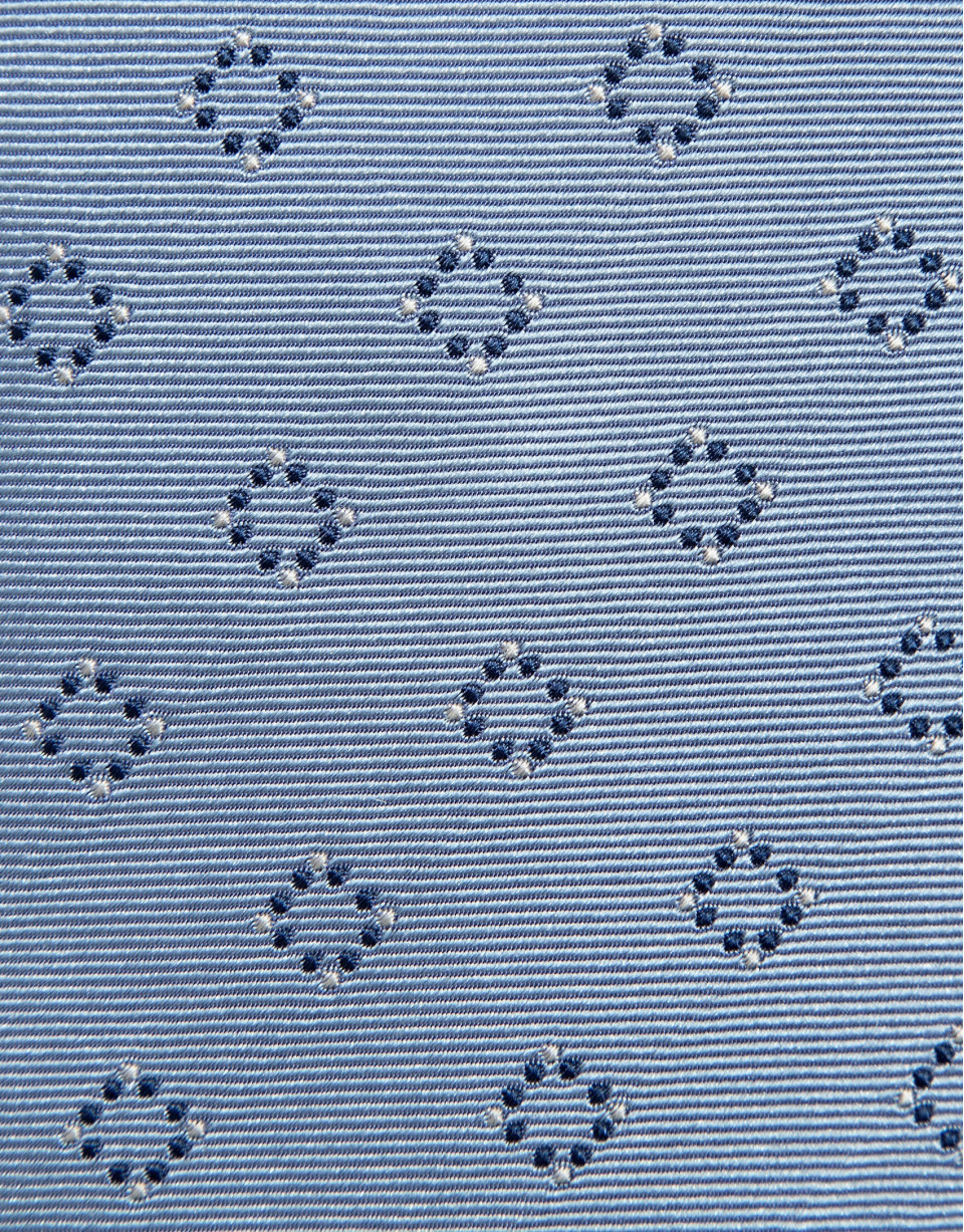 Corbata seda celeste jacquard geométrico marino | Roberto Verino
