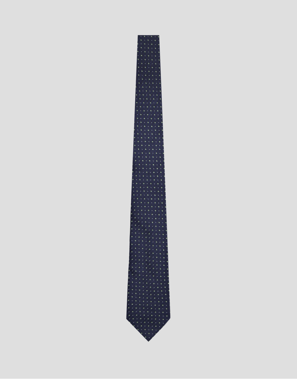 Corbata seda marino jacquard blanco - Hombre | Roberto Verino