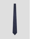 Navy silk tie with white jacquard pattern - Man | Roberto Verino
