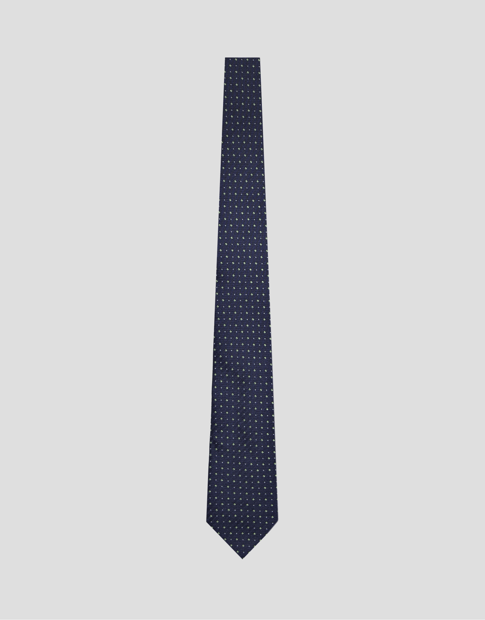 Navy silk tie with white jacquard pattern - Man | Roberto Verino