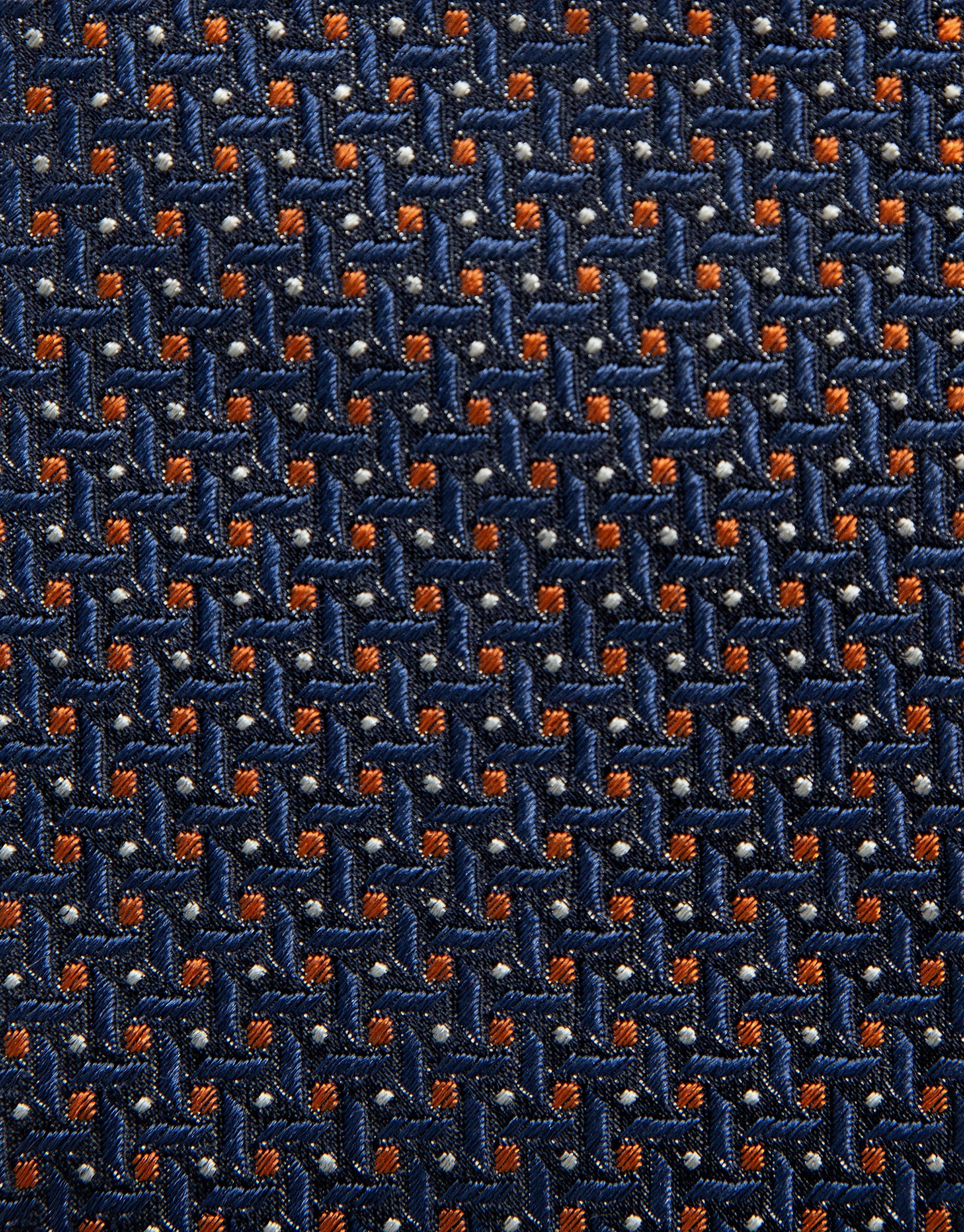 Corbata seda jacquard geométrico marino/naranja | Roberto Verino