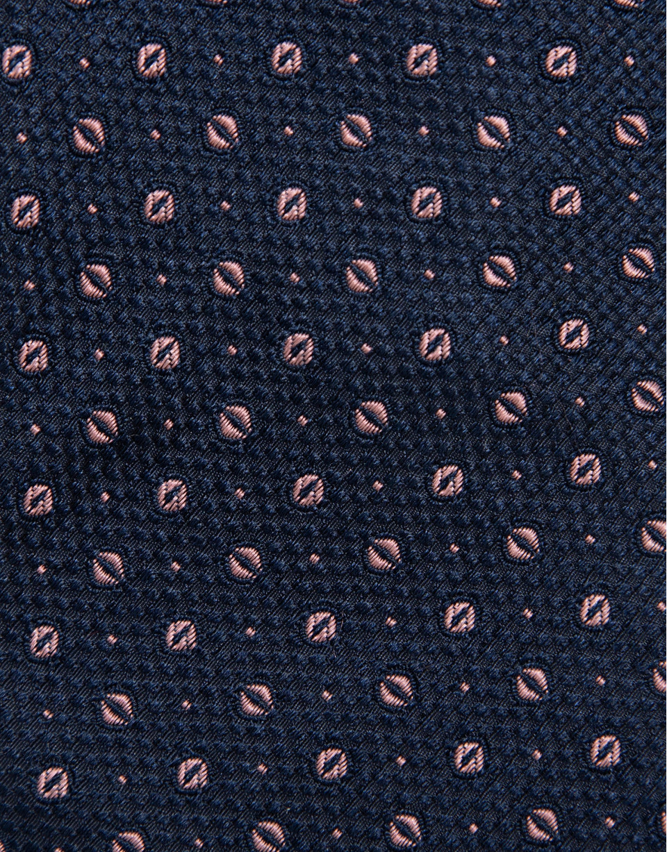 Corbata seda marino jacquard rosa - Hombre | Roberto Verino