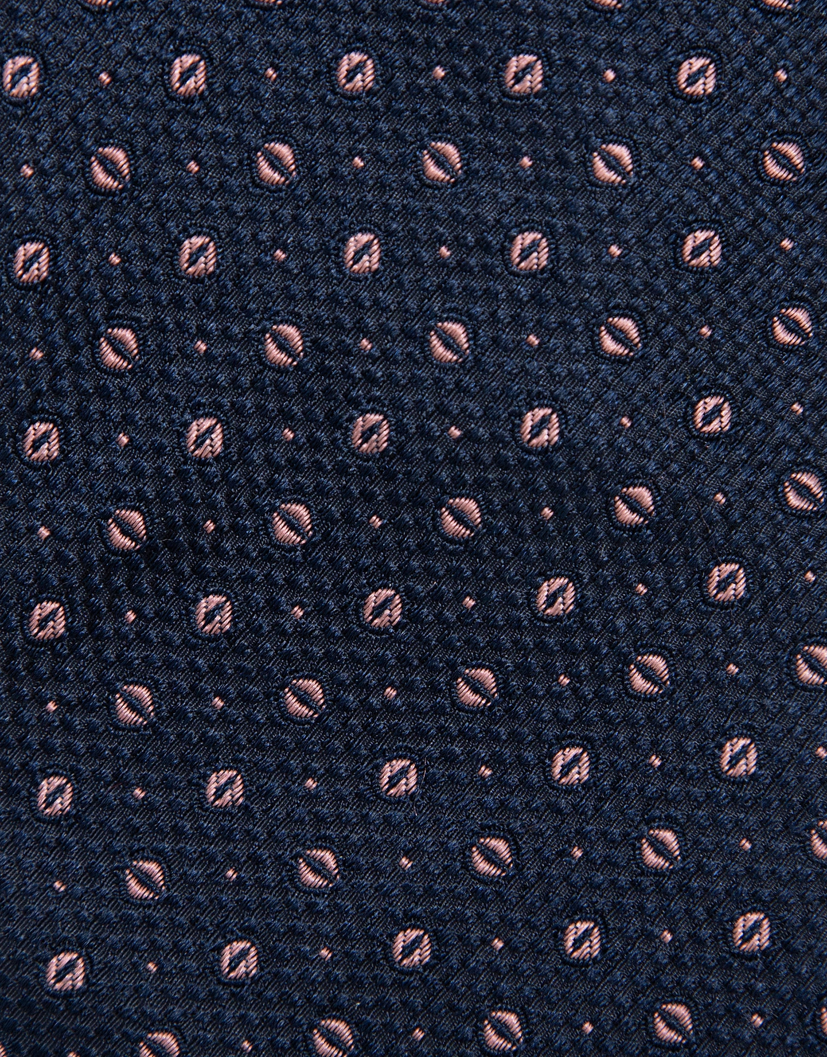 Navy silk tie with pink jacquard pattern - Man | Roberto Verino