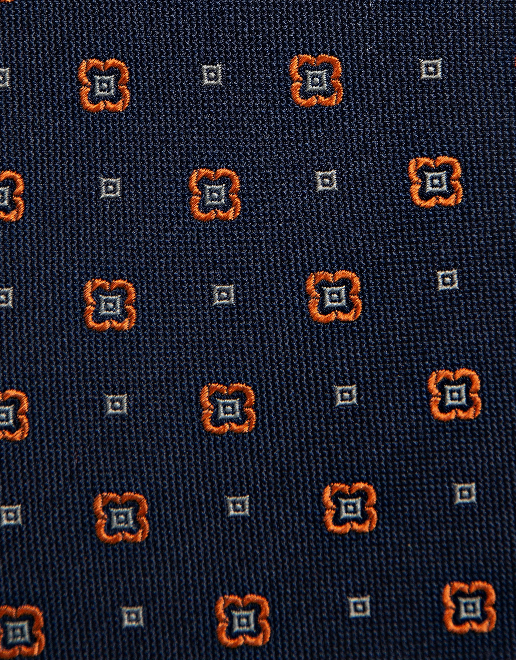Corbata seda marino jacquard geométrico flor... | Roberto Verino