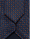 Corbata seda jacquard geométrico marino/naranja | Roberto Verino