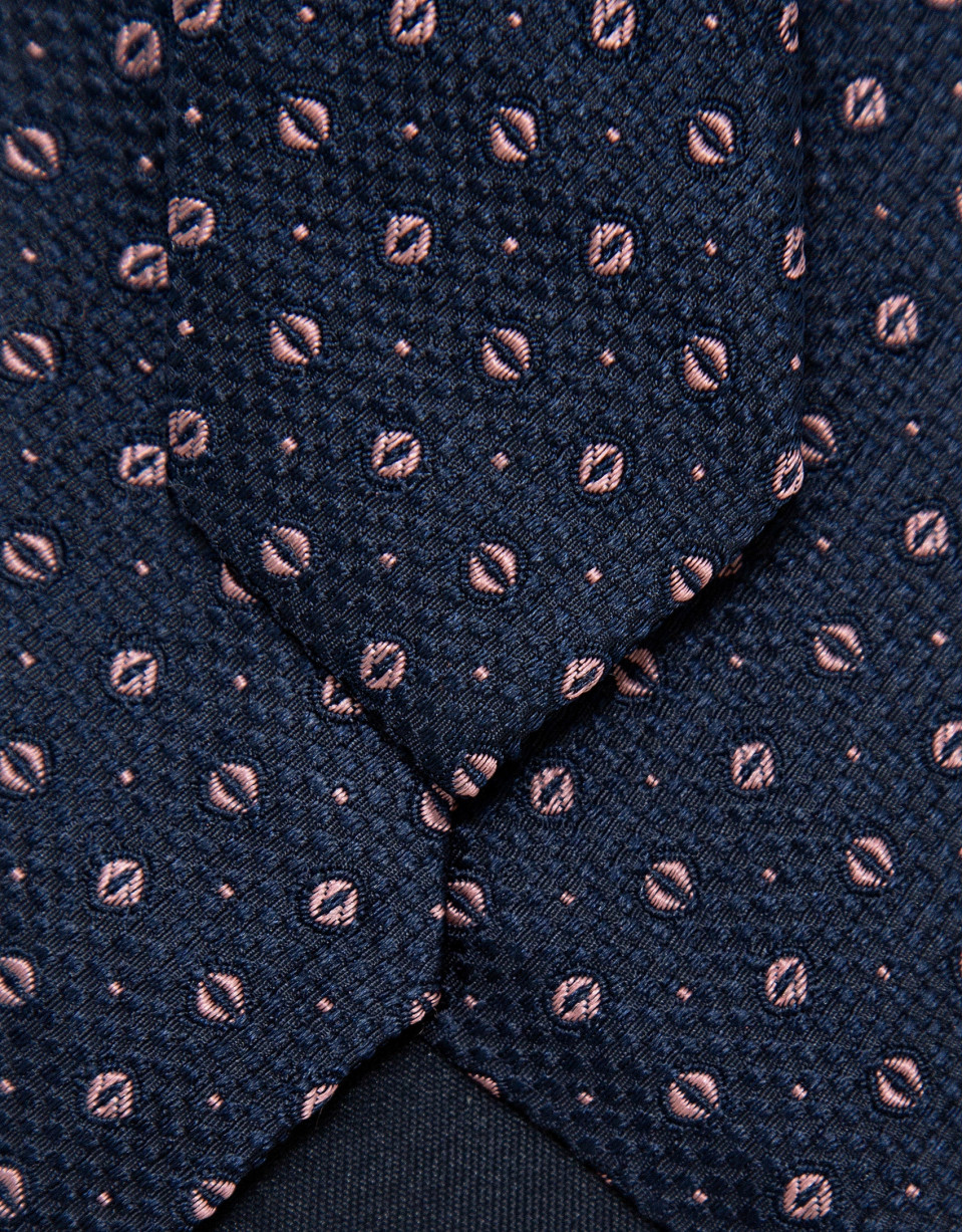 Corbata seda marino jacquard rosa - Hombre | Roberto Verino
