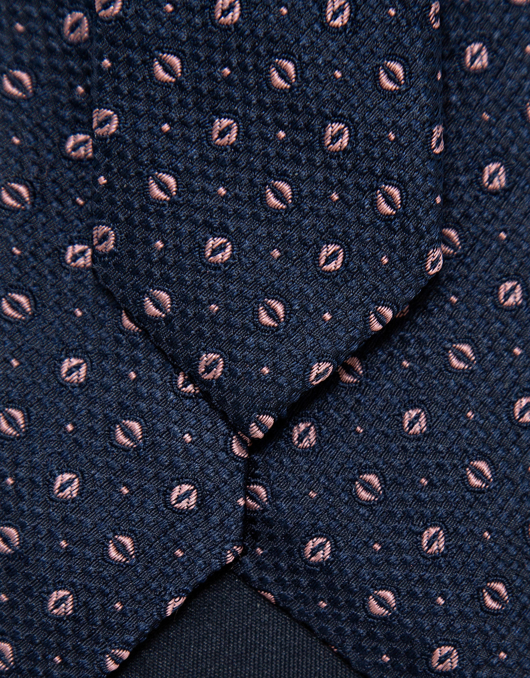 Navy silk tie with pink jacquard pattern - Man | Roberto Verino