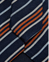 Corbata seda marino rayas naranja/blanco | Roberto Verino